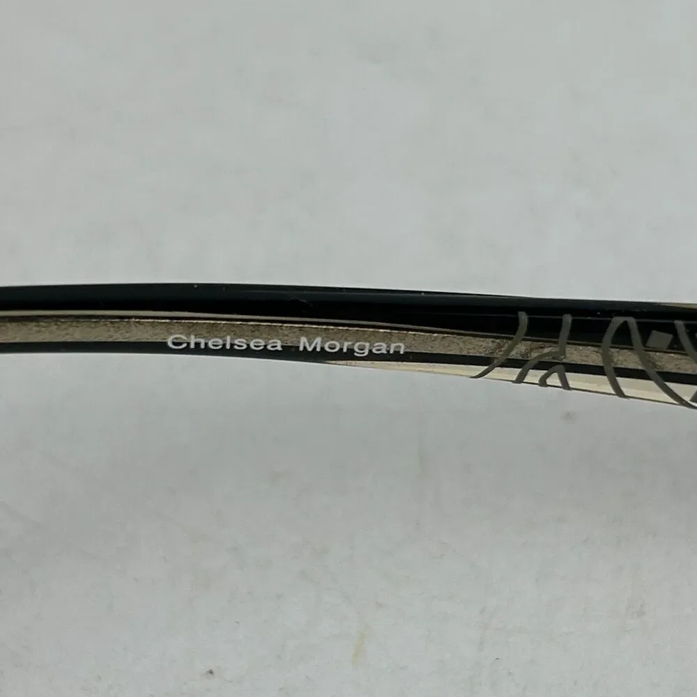 Chelsea Morgan CM 1010 BK Eyeglasses Womens Frames‎ Black Rectangular 50-16-135